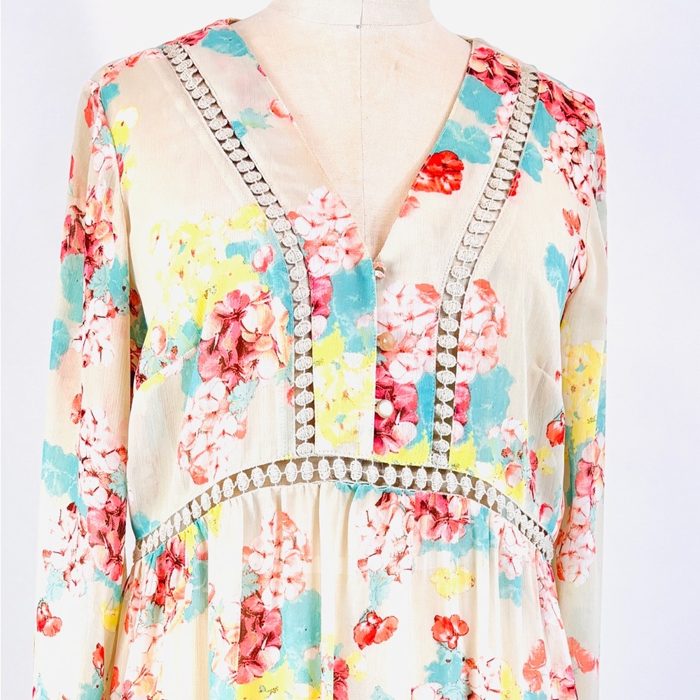 KUT from the Kloth Spring Floral Dress - Long Sleeves